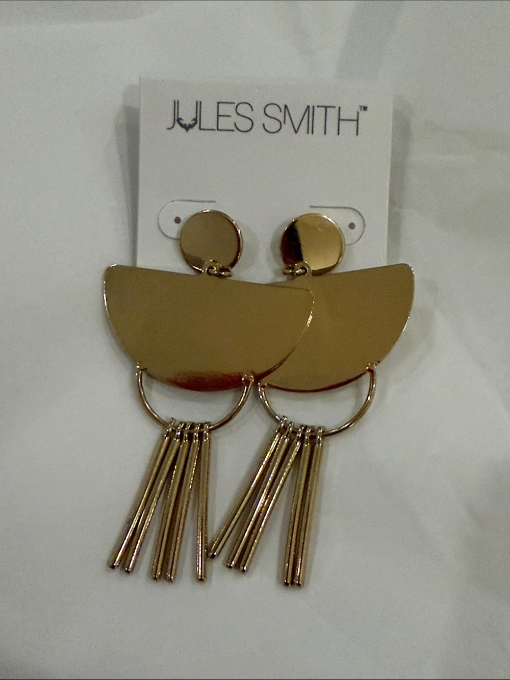 Jules Smith Gold Semi-Circle Tassel Drop Earrings